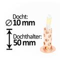 Dochthalter 50x10mm 2x Glasfaserdocht, Wachsfresser Schmelzlicht Fackel draußen