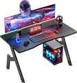 Gaming Schreibtisch,80/100/120/140cm Gaming Tisch, Ergonomischer Gamer Tisch