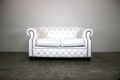 The Chesterfield Brand Echt Leder Weiß Couch Zweisitzer Sofa