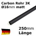 Hochwertiges Carbon Rohr Ø 16mm / CFK Tube 3K Köper matt 250mm Pain