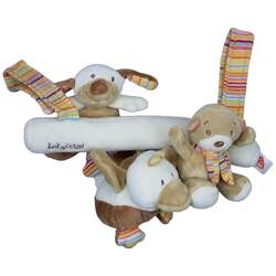 Kinderwagen-Kette mit Hund, Ente & Bär Kinderwagen-Kette von Fehn 23x22 cm, gebr