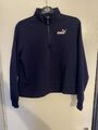 PUMA blauer Pullover Größe L Damenpullover mit 1/4 Reißverschluss Outdoor Oberbekleidung Damenbekleidung