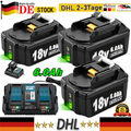 1-4 STK 18V 6000mAh Akku Für Makita BL1830 B BL1860B BL1850B DDF480 & Ladegerät