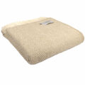 TWEEDMILL TEXTILIEN 100 % Wollsofa Bettdecke Teppich BIENBAUM HAFERFLOCKEN BEIGE WERFEN