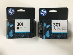 2 original HP Tintenpatronen 301 Black CH561EE / Color CH562EE (2022) Rechnung 