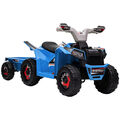 Kinderquad Kinder Elektro-Quad 6V Elektroauto mit Anhänger, 2,5 km/h Metall Blau