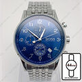 Hugo Boss 1513498 Silberne Edelstahl Chronograph Blaues Zifferblatt Herrenuhr