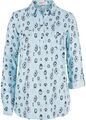 Neu Tunikabluse mit Print Gr. 38 Nebelblau Bedruckt Damen Shirt Bluse