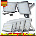 10/20/30/50/100/500W LED Fluter mit Bewegungsmelder/Stecker Strahler Baustrahler