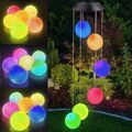 LED Solar Windspiel Gartendeko Solarleuchte Solarlampe Farbwechsel Kristallkugel