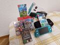 Nintendo Switch Lite Türkis Top Angebot + 5 Spiele + Case + Tragetasche wie NEU