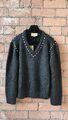 GUCCI Pullover mit Spike-Stud Mohair schwarz V-Ausschnitt