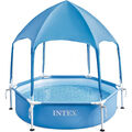 INTEX 28209NP - Metal Frame Pool mit Überdachung (183x38cm) Planschbecken Kinder