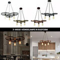 Vintage Industrie Decken Pendelleuchte Rad-Design, LED Retro Kronleuchter