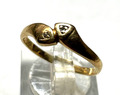 Moderner 585 Gold 14 K Ring mit 2 kl. Diamanten Ø 18 mm RG 56 Juwelier gepflegt