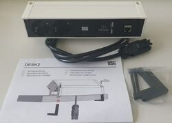 Steckdosenleiste Desk 2 Bachmann, 2x Strom, 1x USB Doppel, 1x CAT6A Modul+ Kabel