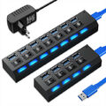 USB 3.0 Hub 4/7 Port Splitter Adapter Mit Aktiv Netzteil Verteiler für PC Laptop