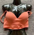 Manguun Push up BH ohne Bügel Gr. 42 44 neu orange Lachs mit Ettikett