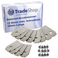 12x Edelstahl Messer 35mm + Befestigungsschrauben für Gardena R130Li R160Li R165