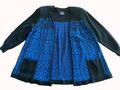 Strickjacke, Cardigan, Gr. 36/38, A-Linie, schwarz/royalblau