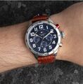 NEU ORIGINAL TOMMY HILFIGER HERRENUHR TRENT TH1791066 BLAUES ZIFFERBLATT & BRAUNES ARMBAND UK