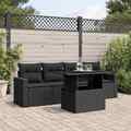 Gartenmöbel Sofa Garnitur Sitzgruppe Lounge 5-tlg. Schwarz Poly Rattan vidaXL