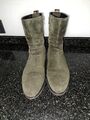 Gabor Boots Stiefel  comfort - G- Boots Gr. 40  bwz. 6, Khaki Wildleder gepflegt