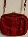 True Vintage handtasche clutsch rot lederperfekte zustand retro