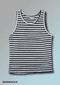 Muskel Shirt Trägershirt Tank Top Marine-Style schwarz-weiß Streifen Gr S Unisex