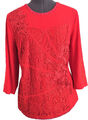 Alfredo Pauly Shirt´s  Rot mit Spitze Perlen und Glitzersteine NEU mit Eikett