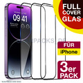 3x Panzerfolie Echt Glas Displayschutz Für iPhone 14 13 12 11 XS XR Pro Max mini