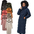 Marikoo warme Damen Winter Jacke Winterjacke Parka Mantel lang warm Kapuze B985