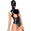 Sexy Body Strapse S-XXL Maske Dessous Leder Imitat Wetlook Glanz Jumpsuit "Junis