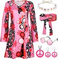 Hippie Kostüm Damen Kleidung Karneval Verkleidung Mädchen Mode Accessoires F214