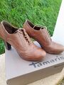 🚩🚩Reduziert Tamaris Damen Ankle Boots Schnürstiefelette Gr. 38  Braunton Leder