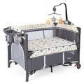 5 in 1 Beistellbett Baby Babybett mit Wickeltisch Reisebett Kinderbett Rollen