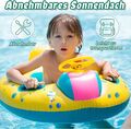 Baby Schwimmring mit Horn Abnehmbarem Sonnendach Schwimmhilfe Schwimmsitz Kinder