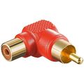 Audio-Winkel-Adapter Cinch-Stecker auf Cinch-Buchse 90° rot