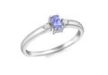 Diamant Und Tansanit Ring 9ct Weiss Gold