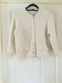 NEU Creme Struktur Strick Rundhals Cardigan mit 3/4 Ärmeln Gr. L von ZARA