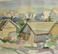 Erich HARTMANN,1886-1974,zug TOP-Aquarell´54: JULISCHE ALPEN WERTSCHACH, KÄRNTEN