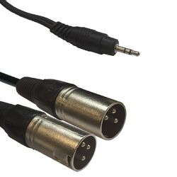 Adapterkabel 1,5m 2x XLR male auf 3,5mm Mini Klinke für Laptops Handy MP3 Player