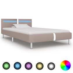 Polsterbett Einzelbett Jugendbett Bettgestell mit LED 90/120/140/160/180 x 200cm