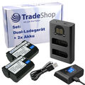 Dual USB LCD Ladegerät Ladestation + 2x Akku passend für Nikon EN-EL15 EN-EL15a