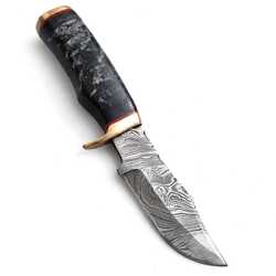 Damast Messer Damaszener Stahl Jagd Knife Damascus Hunting Bowie 5003EK