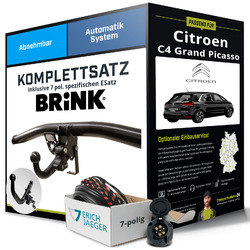 Für CITROEN C4 Grand Picasso I UA Anhängerkupplung abnehmbar +eSatz 7pol 06- KitExklusiv für unsere Kunden: Montage ab 449,- Euro