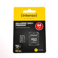 Intenso Micro SD-Karte 64GB Speicherkarte UHS-I Premium 90MB/s Class 10 SDXC