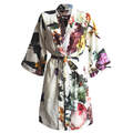 ESSENZA Kimono Morgenmantel Fleur Ecru Weiß Blumen Blüten Rosen Pflanzen  