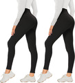 AMIYOYO 2Er Pack Leggings Für Damen High Waist Leggins Blickdicht Elastische Bau