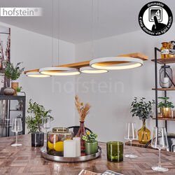 Hänge Lampe LED Pendel Leuchte dimmbar modern Wohn Ess Zimmer Beleuchtung Holz